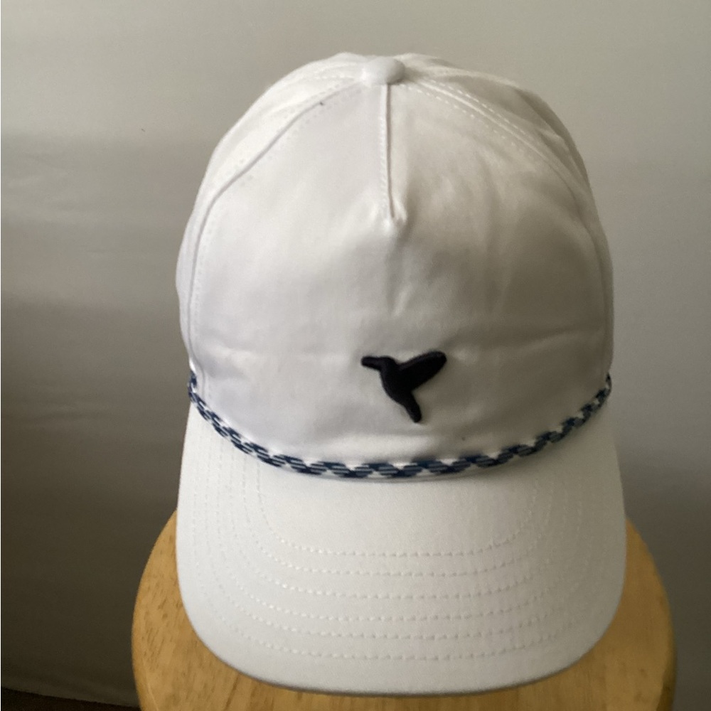 Bird dogs White Cap with Blue Trim and Logo